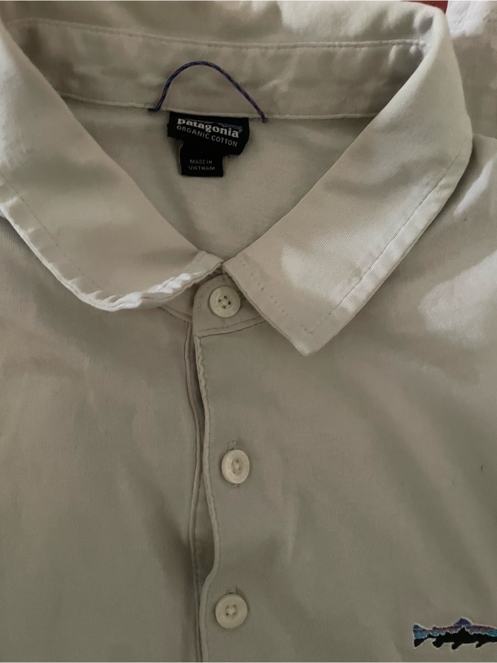 Patagonia Men's Button-Up Polo in Light Beige
